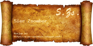 Sier Zsombor névjegykártya